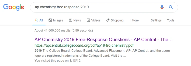 AP 화학 (Chemistry) 2019 FRQ 1번 해설