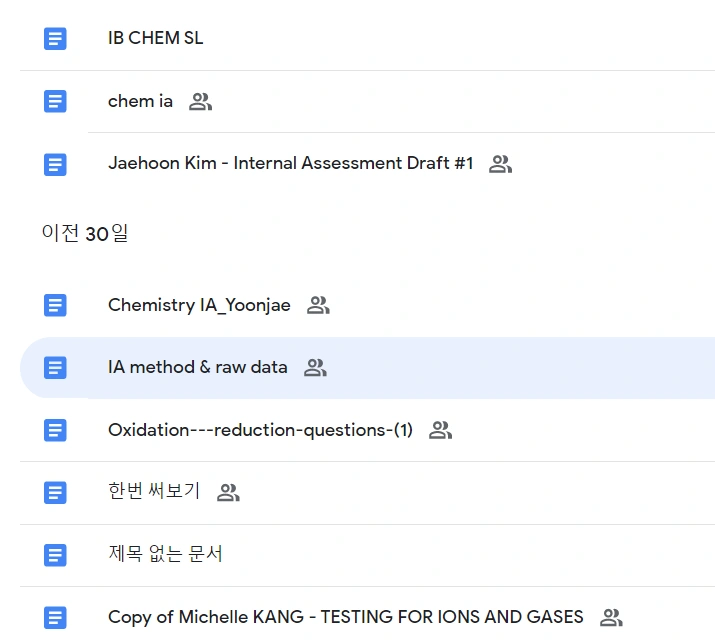IB Chemistry student results and lesson messages from the original Korean article