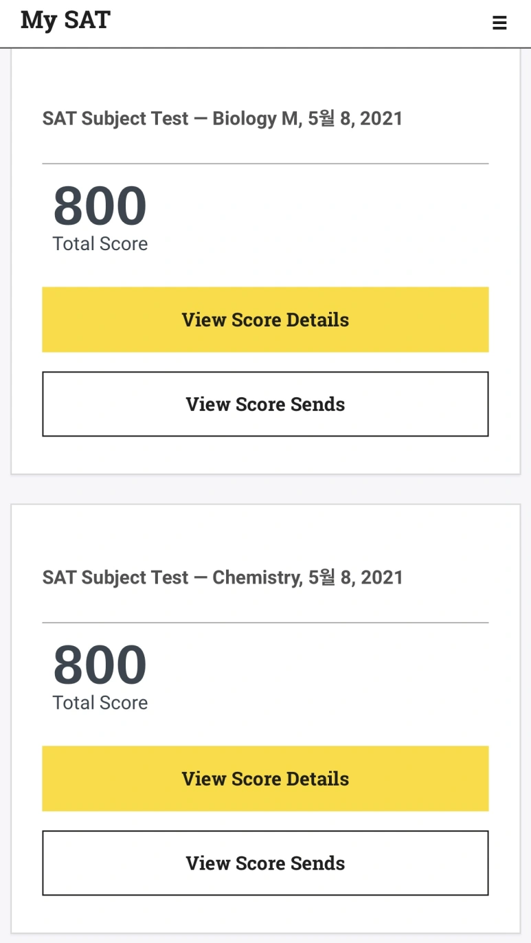 AP chemistry, biololgy 시작 / sat chem, bio 둘 다 만점 / AP chemistry 자료가 있는 곳
