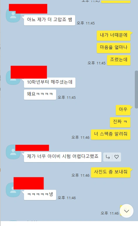 Original Korean messages