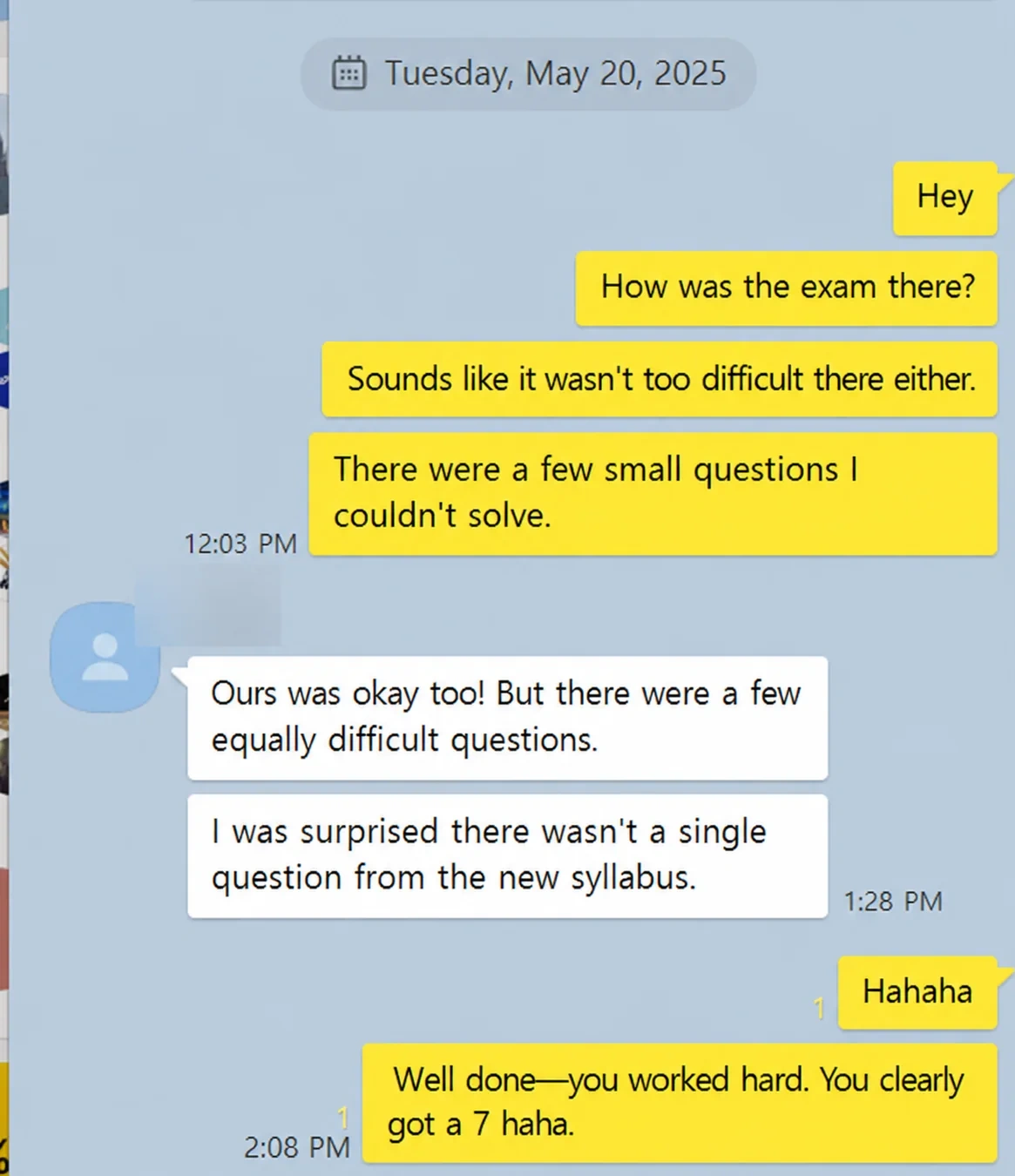English translation of student discussion about new-syllabus content and a possible grade 7