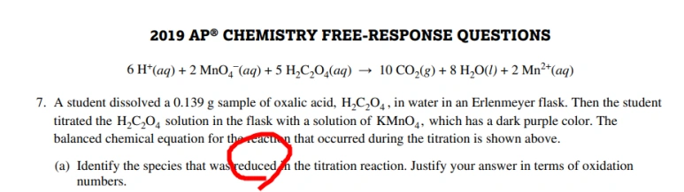 AP 화학(Chemistry) 2019 FRQ 마지막 문제 푸는 방법