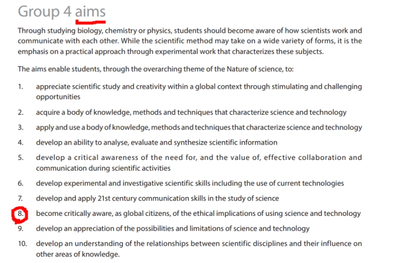 IB 화학(chemistry) Syllabus